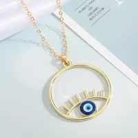Turkey Blue Eye Pendant Alloy Diamond Necklace Wholesale Nihaowholesale sku image 12