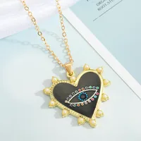 Turkey Blue Eye Pendant Alloy Diamond Necklace Wholesale Nihaowholesale sku image 7