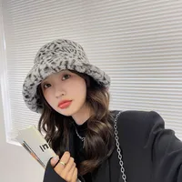 Fashion Leopard Lamb Plush Fisherman Hat Wholesale Nihaowholesale main image 5