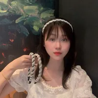 Korean Pearl Winding Thin Headband Wholesale Nihaowholesale main image 5