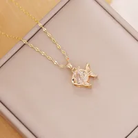 Fashion Fish 304 Stainless Steel Metal Plating 18K Gold Plated Women'S sku image 3