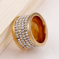 Titanium Steel 18K Gold Plated Fashion Inlaid Zircon Artificial Gemstones main image 3