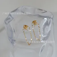 Star 304 Stainless Steel Rhinestones 18K Gold Plated Earrings Ear Studs main image 3