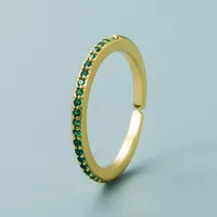 Simple Popular Color Micro-inlaid Zircon Copper Ring Wholesale Nihaowholesale main image 4