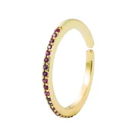 Simple Popular Color Micro-inlaid Zircon Copper Ring Wholesale Nihaowholesale main image 5