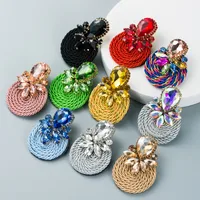 Fashion Water Droplets Diamond Alloy Artificial Gemstones Earrings main image 1