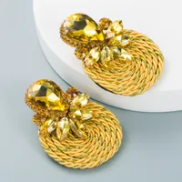 Fashion Water Droplets Diamond Alloy Artificial Gemstones Earrings main image 4