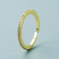 Simple Popular Color Micro-inlaid Zircon Copper Ring Wholesale Nihaowholesale sku image 1