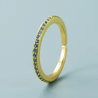 Simple Popular Color Micro-inlaid Zircon Copper Ring Wholesale Nihaowholesale sku image 2