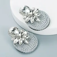Fashion Water Droplets Diamond Alloy Artificial Gemstones Earrings sku image 1