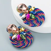 Fashion Water Droplets Diamond Alloy Artificial Gemstones Earrings sku image 7