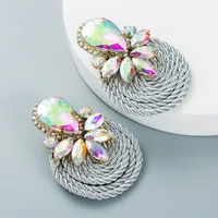 Fashion Water Droplets Diamond Alloy Artificial Gemstones Earrings sku image 10