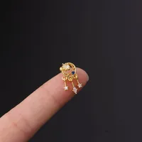 Ear Cartilage Rings & Studs Flower 316 Stainless Steel  Copper Plating Other main image 3