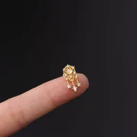 Ear Cartilage Rings & Studs Flower 316 Stainless Steel  Copper Plating Other main image 4