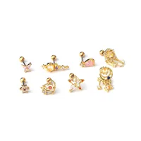 Ear Cartilage Rings & Studs Flower 316 Stainless Steel  Copper Plating Other main image 5