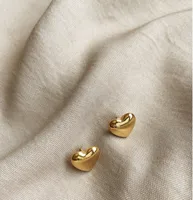 Fashion Heart Plating 304 Stainless Steel Titanium Steel No Inlaid 18K Gold Plated Earrings main image 1