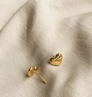 Fashion Heart Plating 304 Stainless Steel Titanium Steel No Inlaid 18K Gold Plated Earrings main image 2