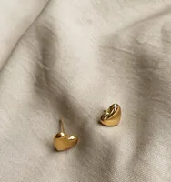 Fashion Heart Plating 304 Stainless Steel Titanium Steel No Inlaid 18K Gold Plated Earrings main image 3