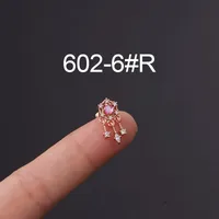 Ear Cartilage Rings & Studs Flower 316 Stainless Steel  Copper Plating Other sku image 24
