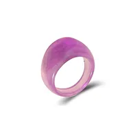 Fashion Transparent Resin Heart Butterfly Acrylic Multicolor Geometric Ring Wholesale Nihaowholesale sku image 2