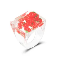 Fashion Transparent Resin Heart Butterfly Acrylic Multicolor Geometric Ring Wholesale Nihaowholesale sku image 10