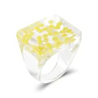Fashion Transparent Resin Heart Butterfly Acrylic Multicolor Geometric Ring Wholesale Nihaowholesale sku image 11
