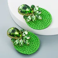 Big Drop Colored Glass Diamond Elastic Rope Braided Earrings Wholesale Nihaowholesale sku image 5