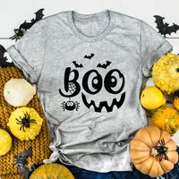 Women's T-shirt Short Sleeve Printing Fashion Letter Spider Bat sku image 3