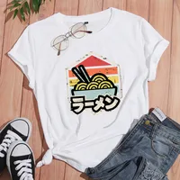 Cartoon Ramen Print Casual Short-sleeved T-shirt Wholesale Nihaowholesale main image 3