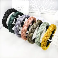 Solid Color Twist Braided Fashion Sponge Headband Wholesale Jewelry Nihaowholesale main image 1