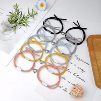 European And American New Rubber Band Rope Stainless Steel Alloy Love Magnet Suction Couple Bracelet A Pair Of Ornament main image 2