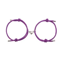 Alloy Heart Magnets Attract Simple Couple Bracelets A Pair Jewelry Wholesale Nihaowholesale main image 5