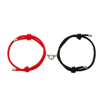 Alloy Heart Magnets Attract Simple Couple Bracelets A Pair Jewelry Wholesale Nihaowholesale main image 3