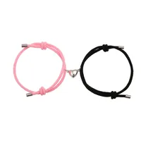 Alloy Heart Magnets Attract Simple Couple Bracelets A Pair Jewelry Wholesale Nihaowholesale main image 2