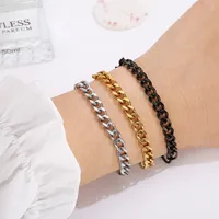 European And American New Fashion Simple Grinding Cross Stainless Steel Chain Bracelet Men And Women Jewelry Wholesale Foreign Trade Exclusive main image 2
