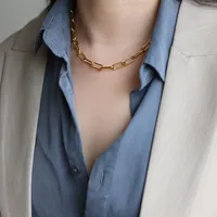 Wholesale Jewelry Fashion Geometric 304 Stainless Steel 18K Gold Plated Necklace sku image 1