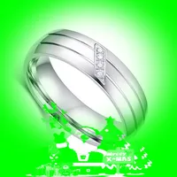 Wholesale Jewelry Stripe Inlaid Diamond Stainless Steel Ring Nihaowholesale main image 4