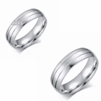 Wholesale Jewelry Stripe Inlaid Diamond Stainless Steel Ring Nihaowholesale main image 6