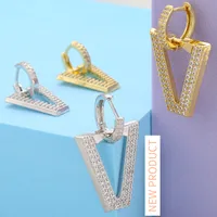 Wholesale Micro-studded Zircon Earrings Inverted Triangle Earrings Nihaowholesale main image 2