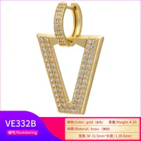 Wholesale Micro-studded Zircon Earrings Inverted Triangle Earrings Nihaowholesale main image 4
