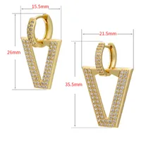 Wholesale Micro-studded Zircon Earrings Inverted Triangle Earrings Nihaowholesale main image 5