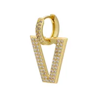 Wholesale Micro-studded Zircon Earrings Inverted Triangle Earrings Nihaowholesale sku image 2