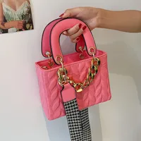 Thick Chain Rhombus Messenger Portable Square Bag Wholesale Nihaowholesale main image 5
