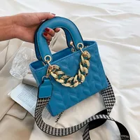 Thick Chain Rhombus Messenger Portable Square Bag Wholesale Nihaowholesale sku image 8
