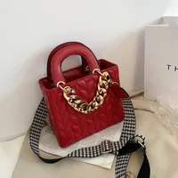 Thick Chain Rhombus Messenger Portable Square Bag Wholesale Nihaowholesale sku image 2