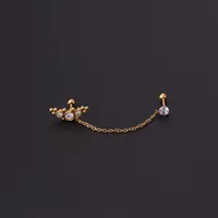 Ear Cartilage Rings & Studs Fashion Printing 316 Stainless Steel  Artificial Gemstones main image 3