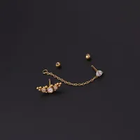 Ear Cartilage Rings & Studs Fashion Printing 316 Stainless Steel  Artificial Gemstones main image 4