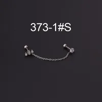 Ear Cartilage Rings & Studs Fashion Printing 316 Stainless Steel  Artificial Gemstones sku image 1