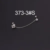 Ear Cartilage Rings & Studs Fashion Printing 316 Stainless Steel  Artificial Gemstones sku image 3