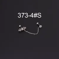 Ear Cartilage Rings & Studs Fashion Printing 316 Stainless Steel  Artificial Gemstones sku image 4